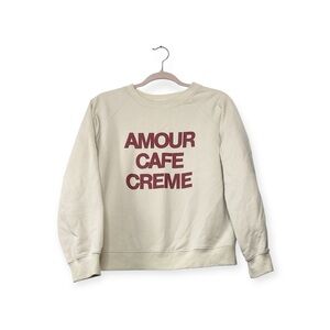 Women’s Sezane Organic Cotton Amour Cafe Crème Sweatshirt, size large